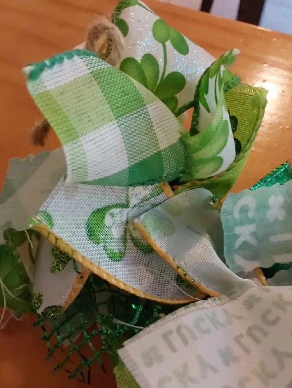Green Layered Fabric Garland
